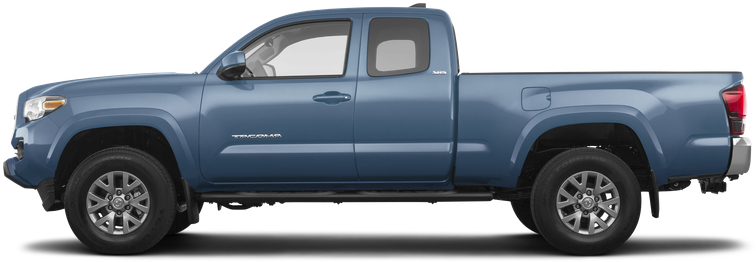 Blue Toyota Tacoma Side View PNG Image