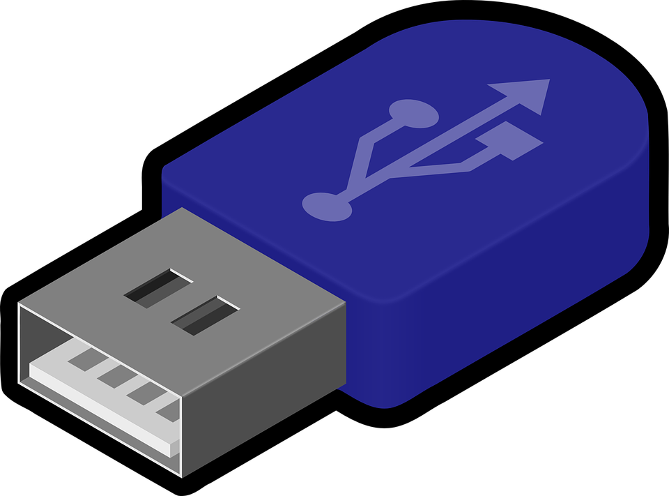 Blue U S B Flash Drive Isometric View PNG Image