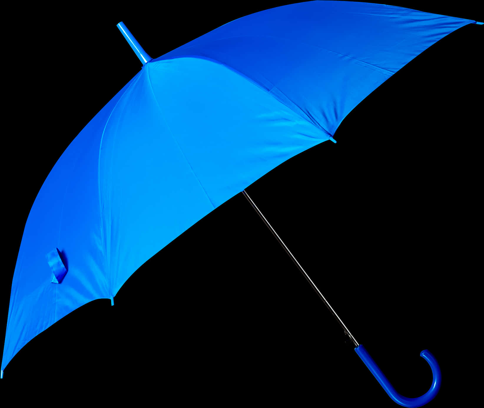 Blue Umbrella Black Background PNG Image