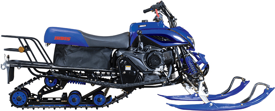 Blue_ Utility_ Snowmobile_ Side_ View PNG Image