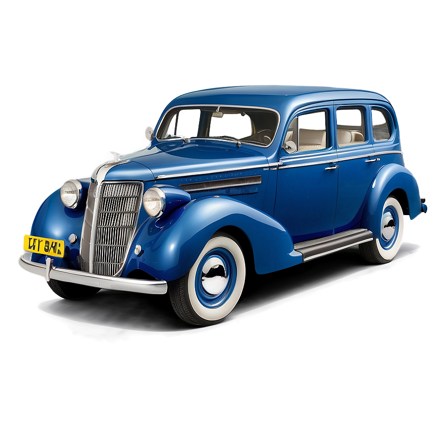 Blue Vintage Car Png Qoa95 PNG Image