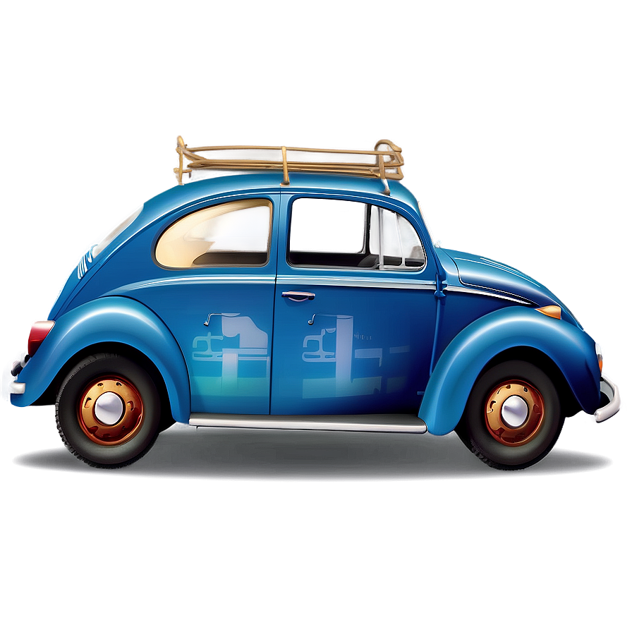 Blue Volkswagen Beetle Illustration Png Boa46 PNG Image