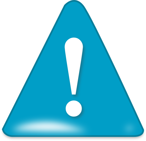 Blue Warning Sign Exclamation Point PNG Image