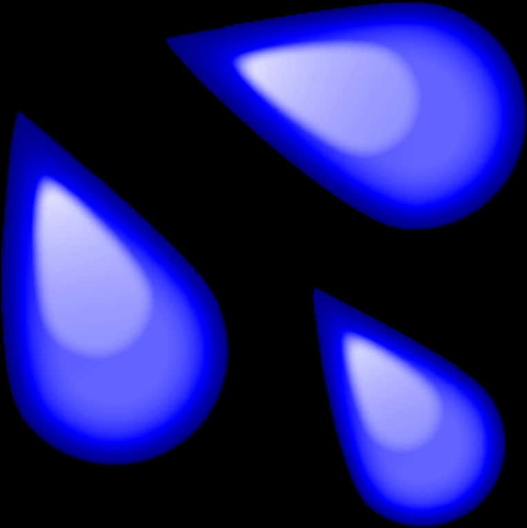 Blue Water Droplets Emoji PNG Image