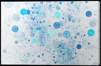 Blue Watercolor Bubbles Abstract Background PNG Image