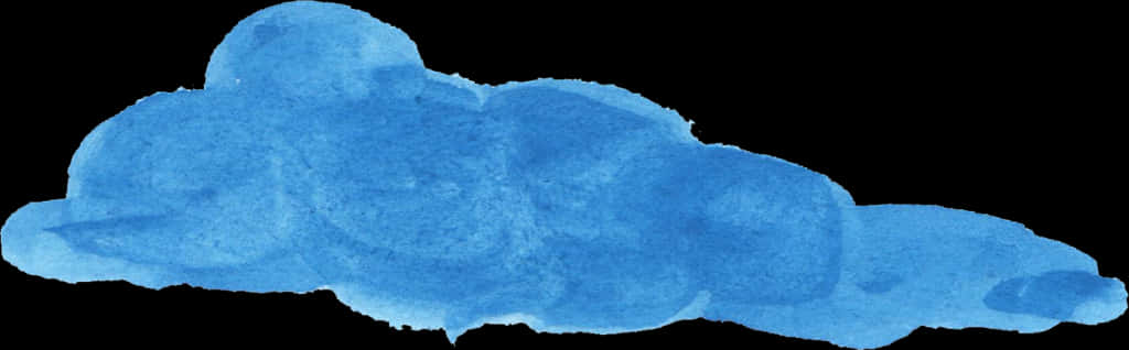 Blue Watercolor Cloud PNG Image