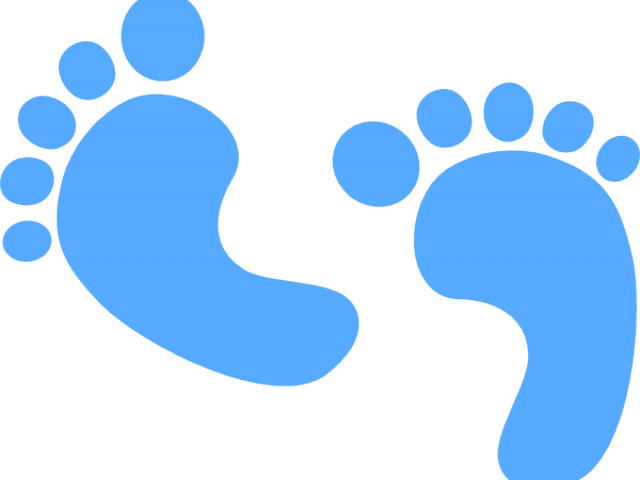 Blue Watercolor Footprints Graphic PNG Image