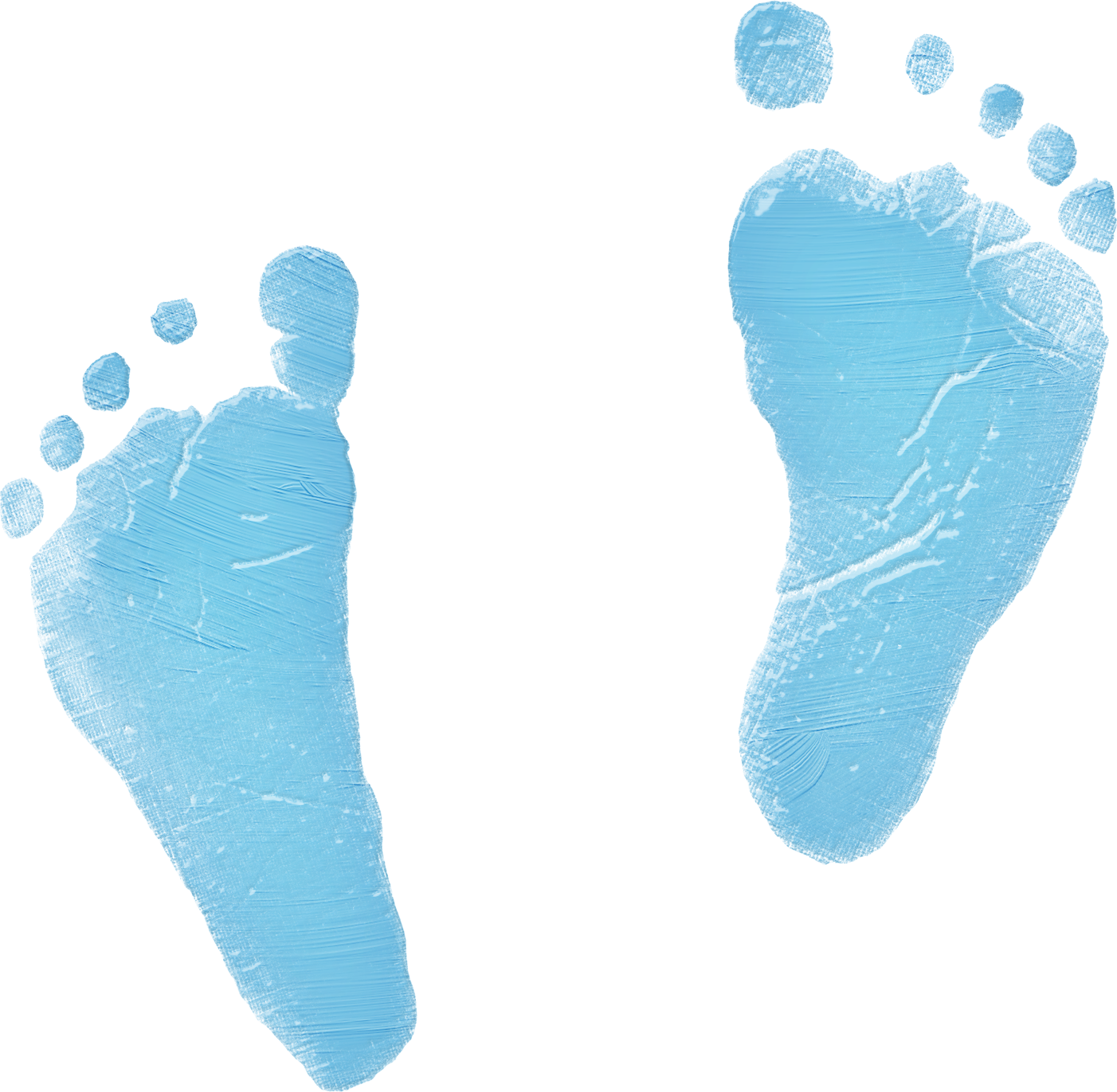 Blue Watercolor Footprints PNG Image