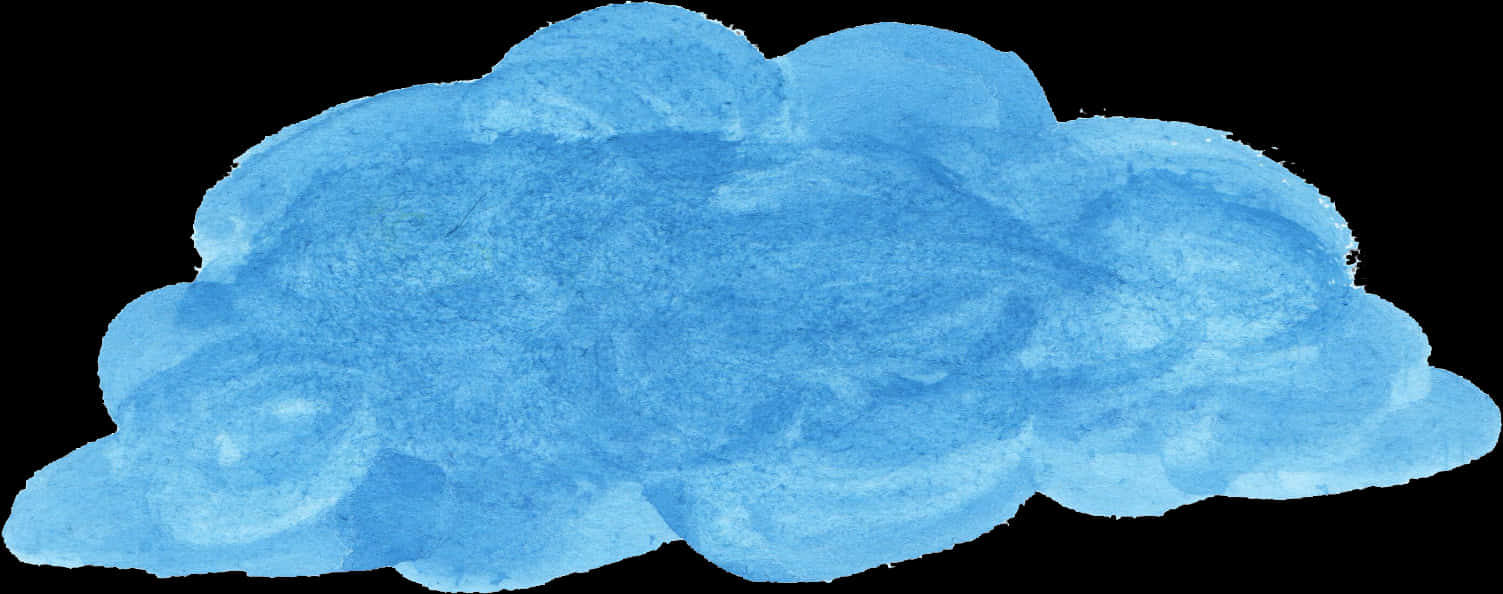 Blue Watercolor Paint Strokeon Black PNG Image