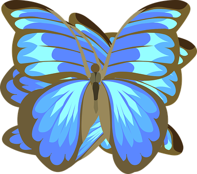 Blue Winged Butterfly Illustration PNG Image