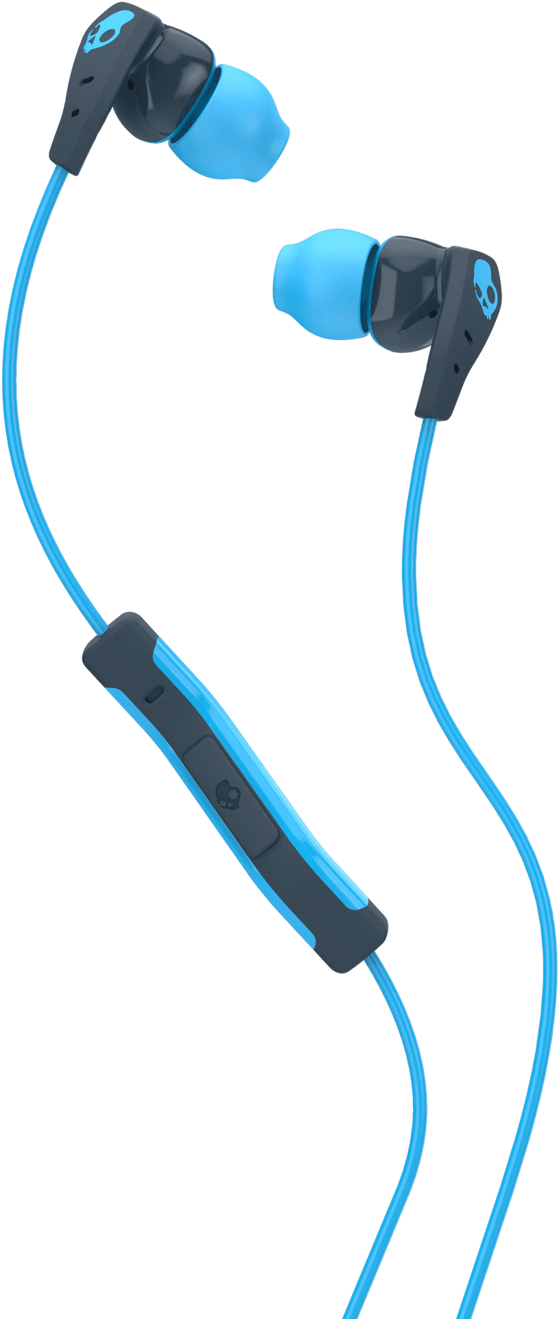 Blue Wireless Earphones Isolated PNG Image