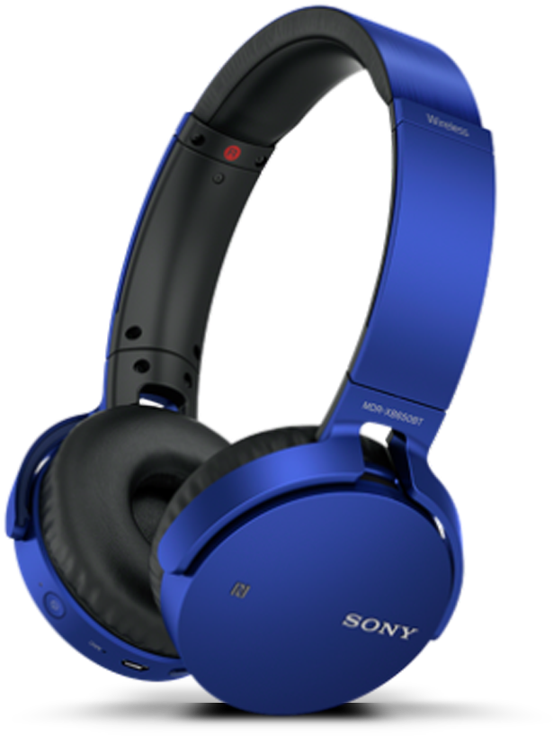 Blue Wireless Over Ear Headphones PNG Image