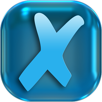 Blue X Icon PNG Image