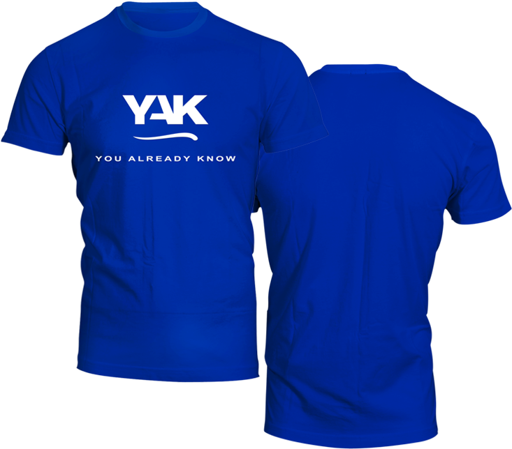 Blue Y A K Tshirt Design PNG Image