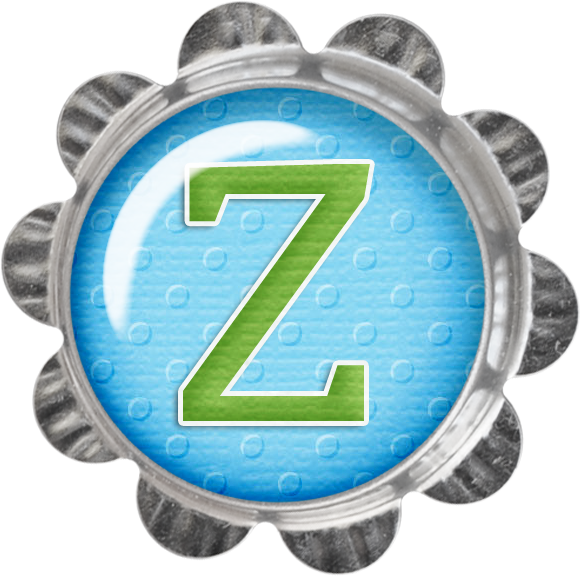 Blue Z Bottle Cap Design PNG Image