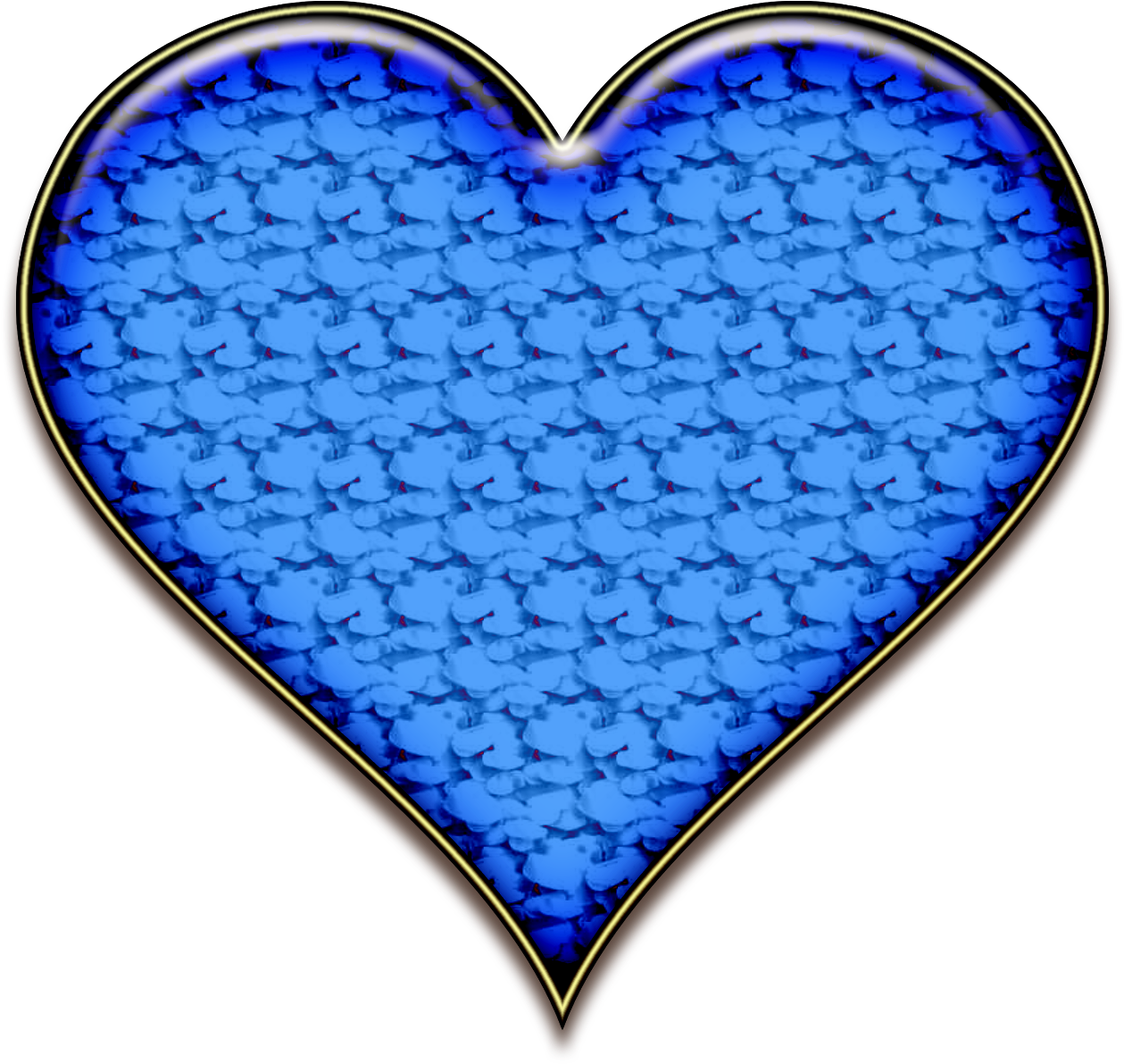 Blue3 D Heart Pattern PNG Image