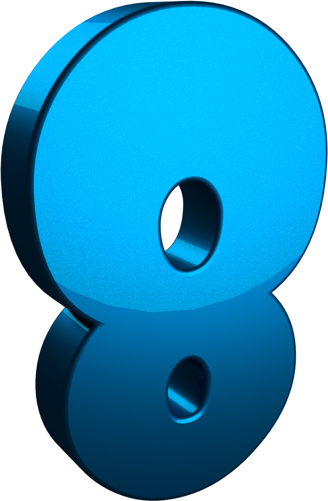 Blue3 D Number8 PNG Image