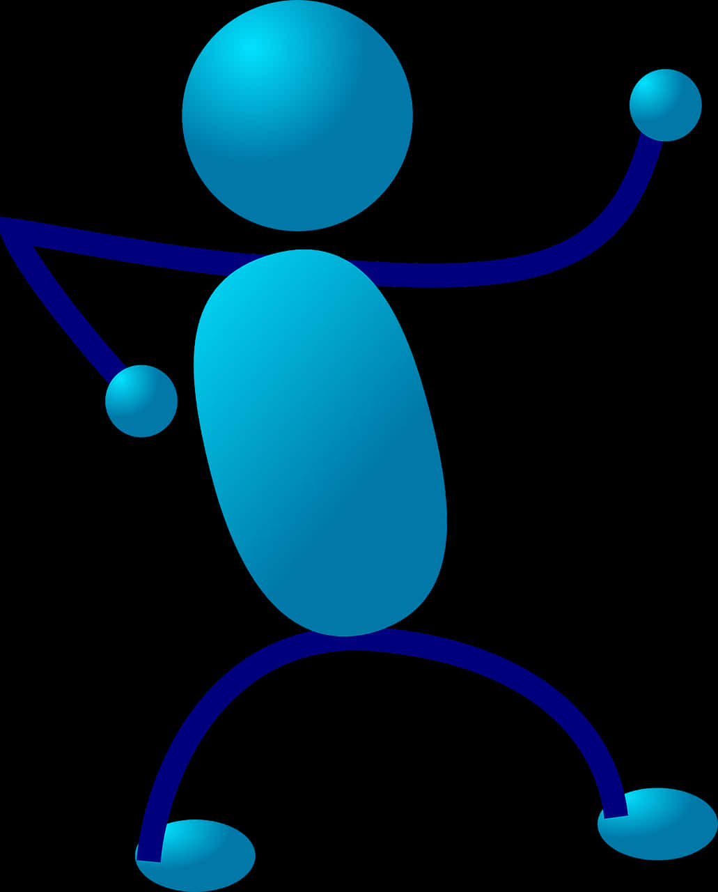 Blue3 D Stick Figure Pose PNG Image