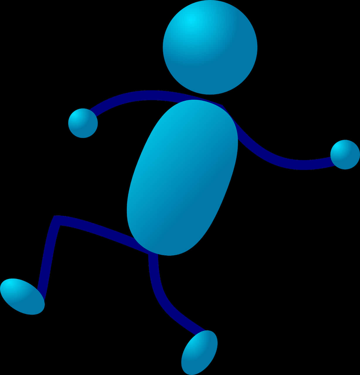 Blue3 D Stick Figure Running PNG Image