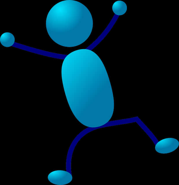 Blue3 D Stickman Pose PNG Image