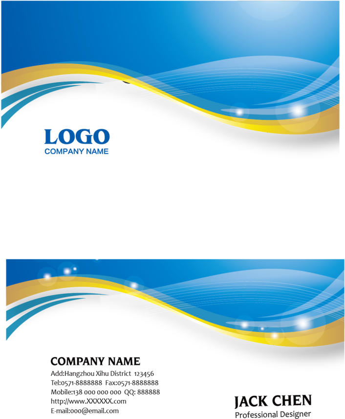 Blueand Gold Business Card Design PNG Image