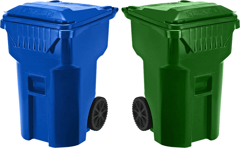 Blueand Green Wheelie Bins PNG Image