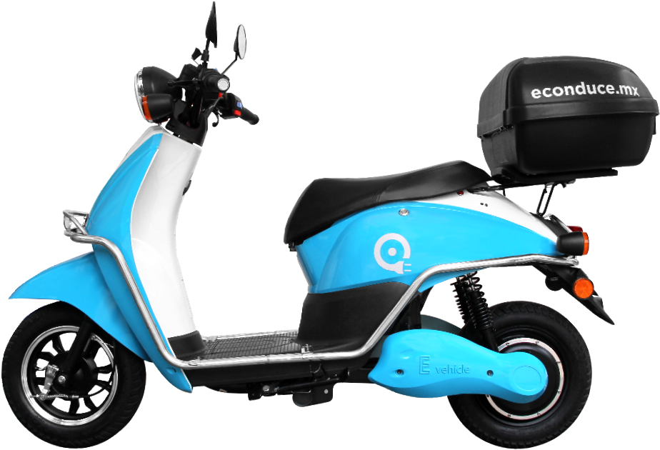 Blueand White Electric Scooter PNG Image