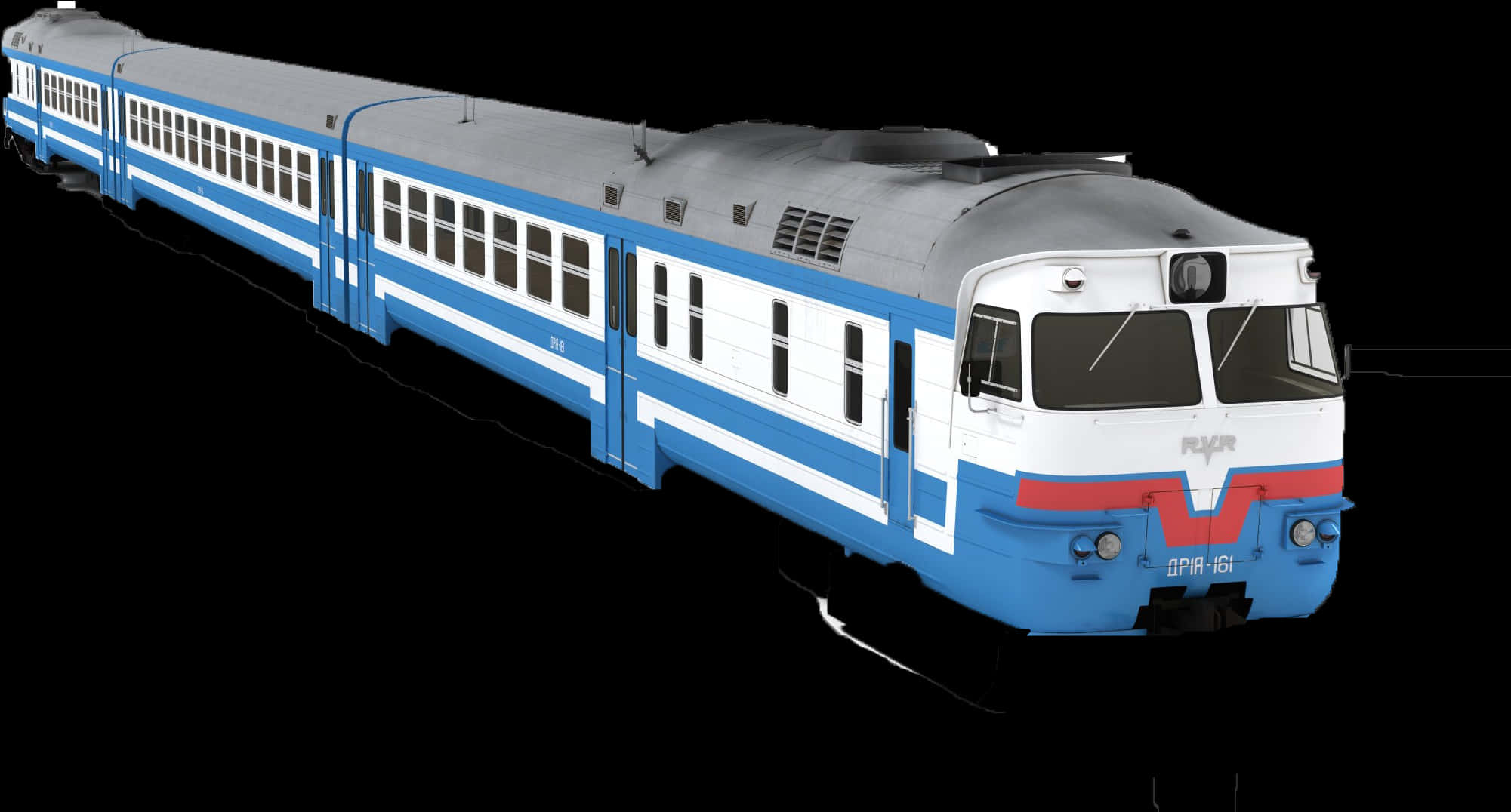 Blueand White Passenger Train PNG Image