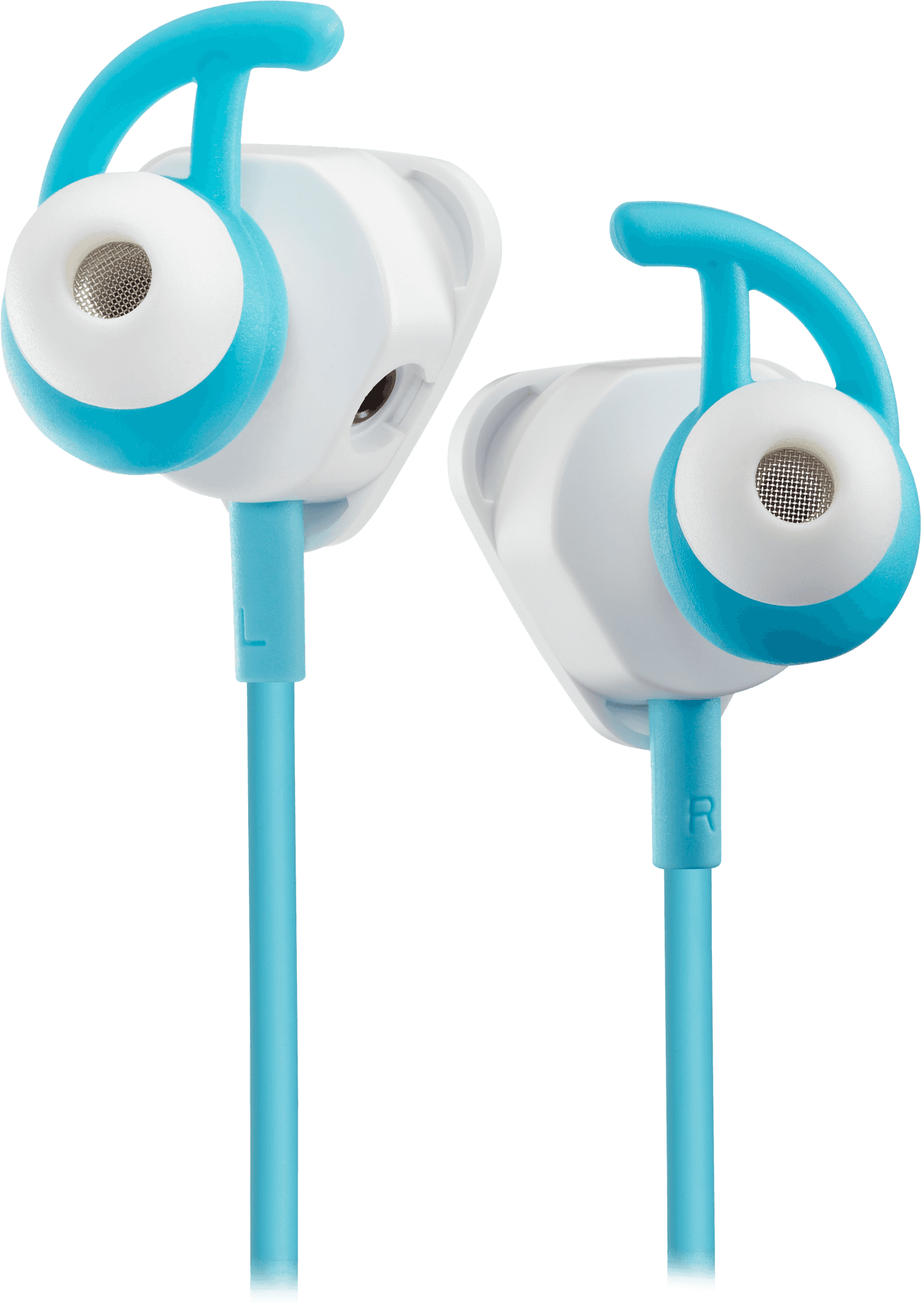 Blueand White Sport Earbuds PNG Image