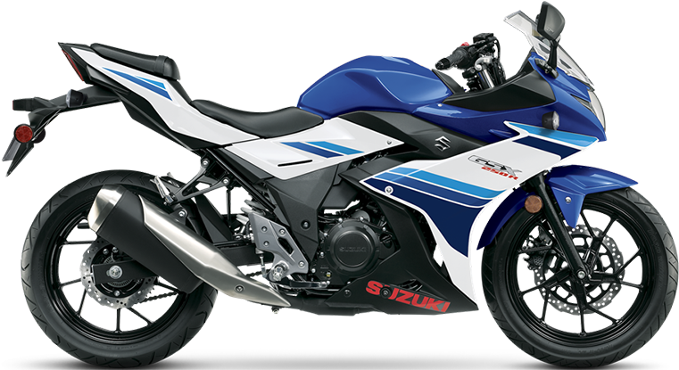 Blueand White Suzuki Sportbike PNG Image