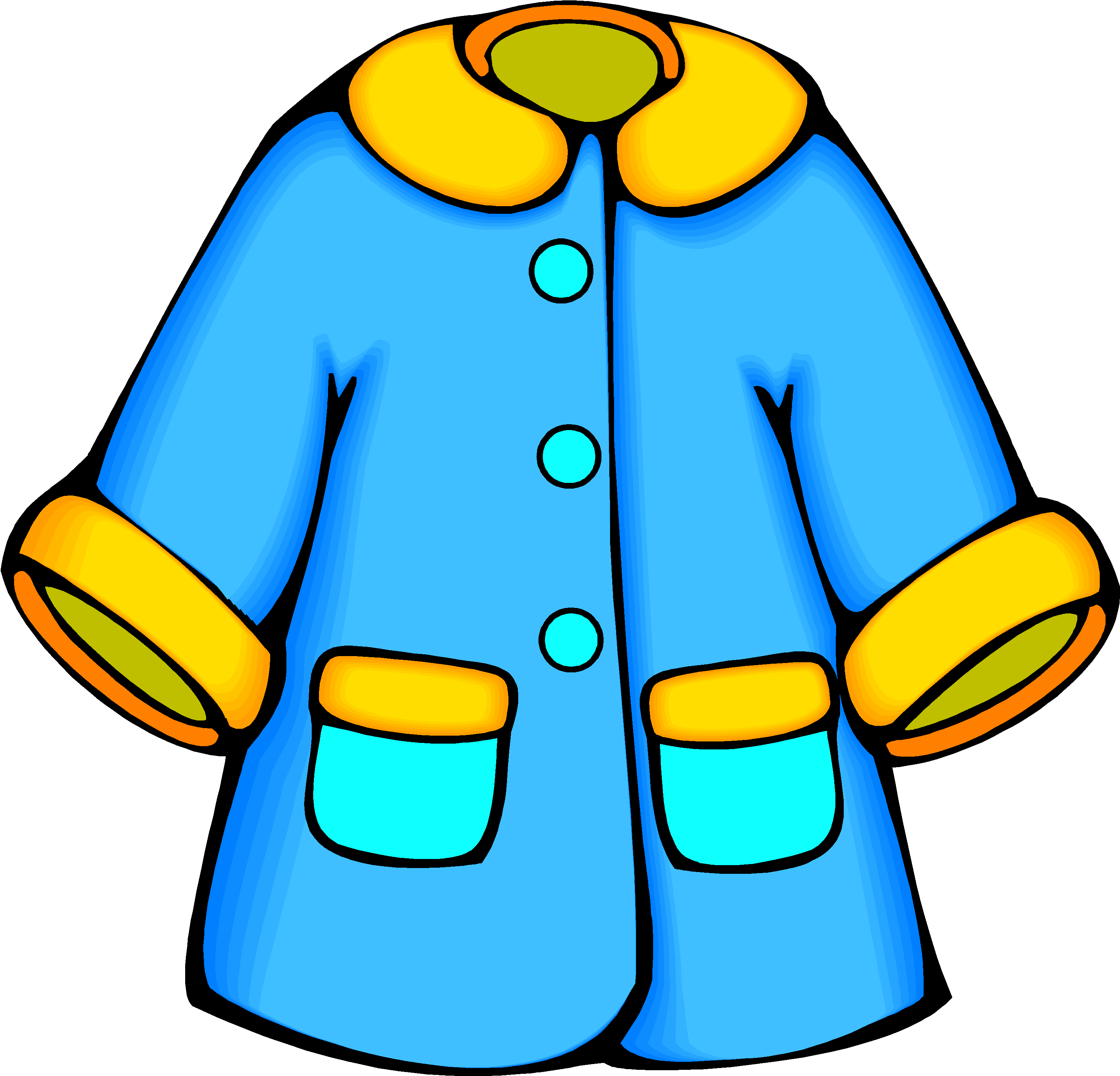 Blueand Yellow Cartoon Coat PNG Image