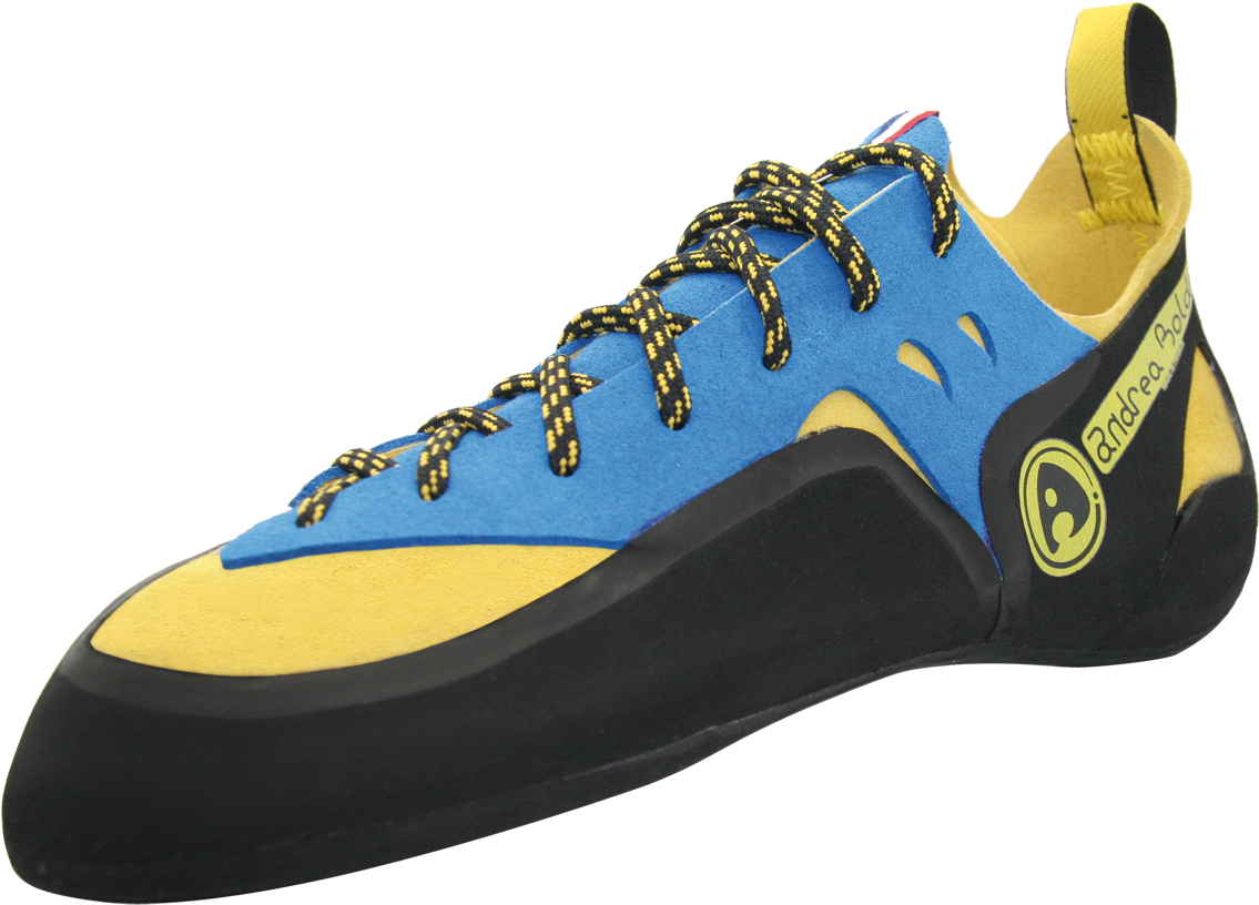 Blueand Yellow Climbing Shoe PNG Image