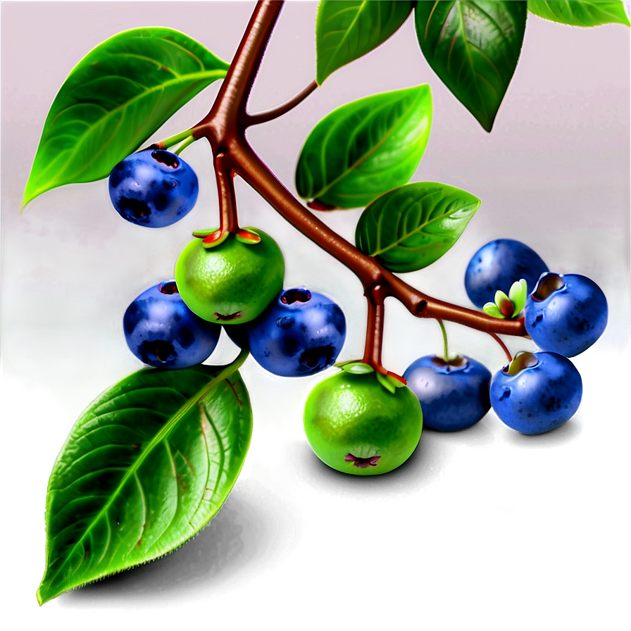 Blueberries On Tree Png Wbu50 PNG Image