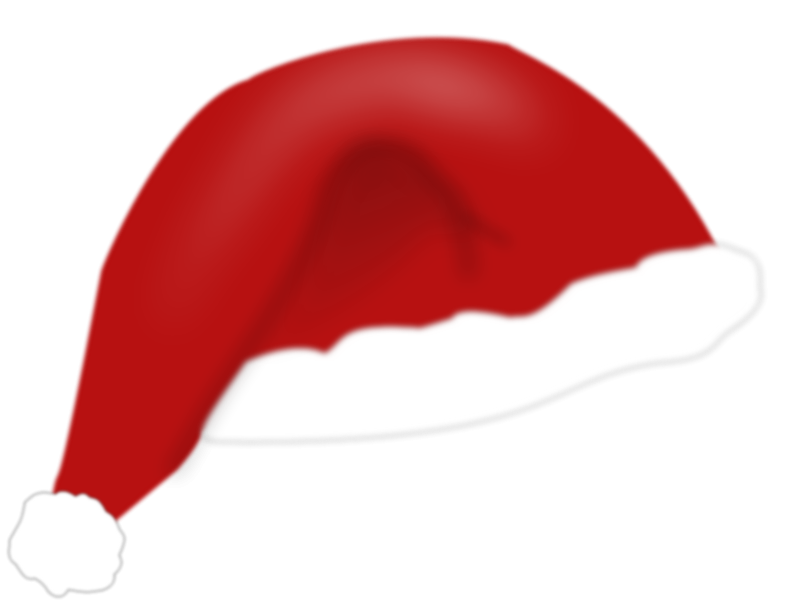 Blurry Santa Haton Black Background PNG Image