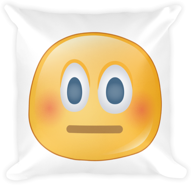 Blushing Emoji Pillow Graphic PNG Image