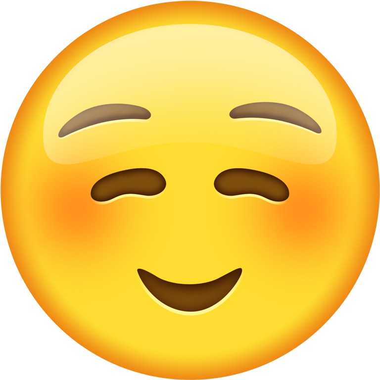 Blushing Smiley Emoji PNG Image