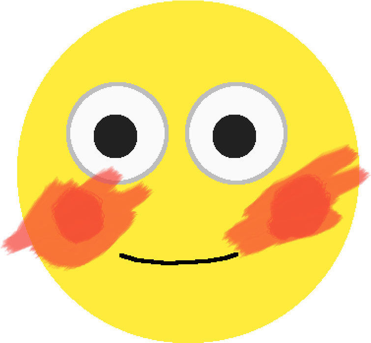 Blushing Yellow Face Emoji.png PNG Image