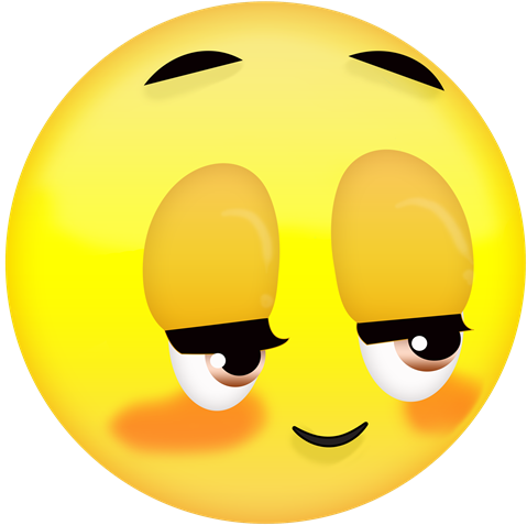 Blushing Yellow Face Emoji.png PNG Image