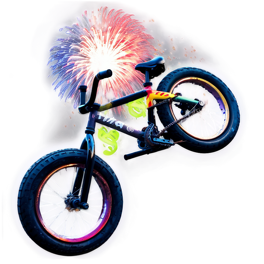 Bmx Bike On Firework Background Png Tav PNG Image