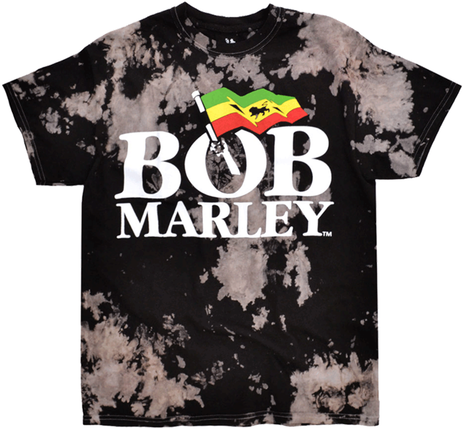 Bob Marley Black Tie Dye T Shirt PNG Image