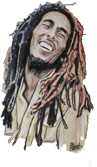 Bob Marley Laughing Artwork PNG Image