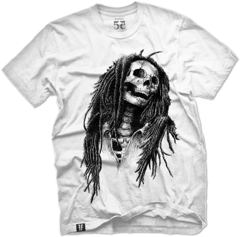 Bob Marley Skull Tshirt Design PNG Image