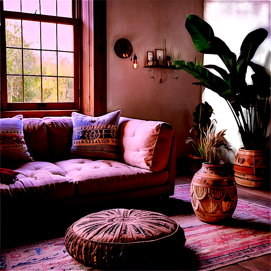 Bohemian Living Room Vibe Png 11 PNG Image