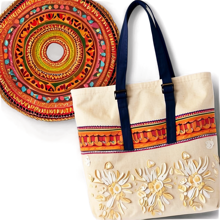 Bohemian Style Tote Bag Png Vhb83 PNG Image