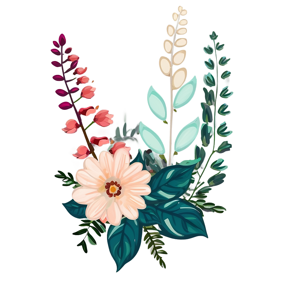 Boho Flowers Garden Png 53 PNG Image