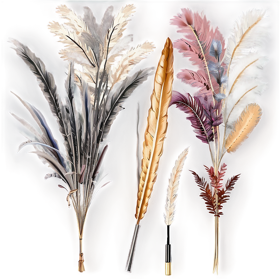 Boho Pampas Decoration Png Kvn PNG Image