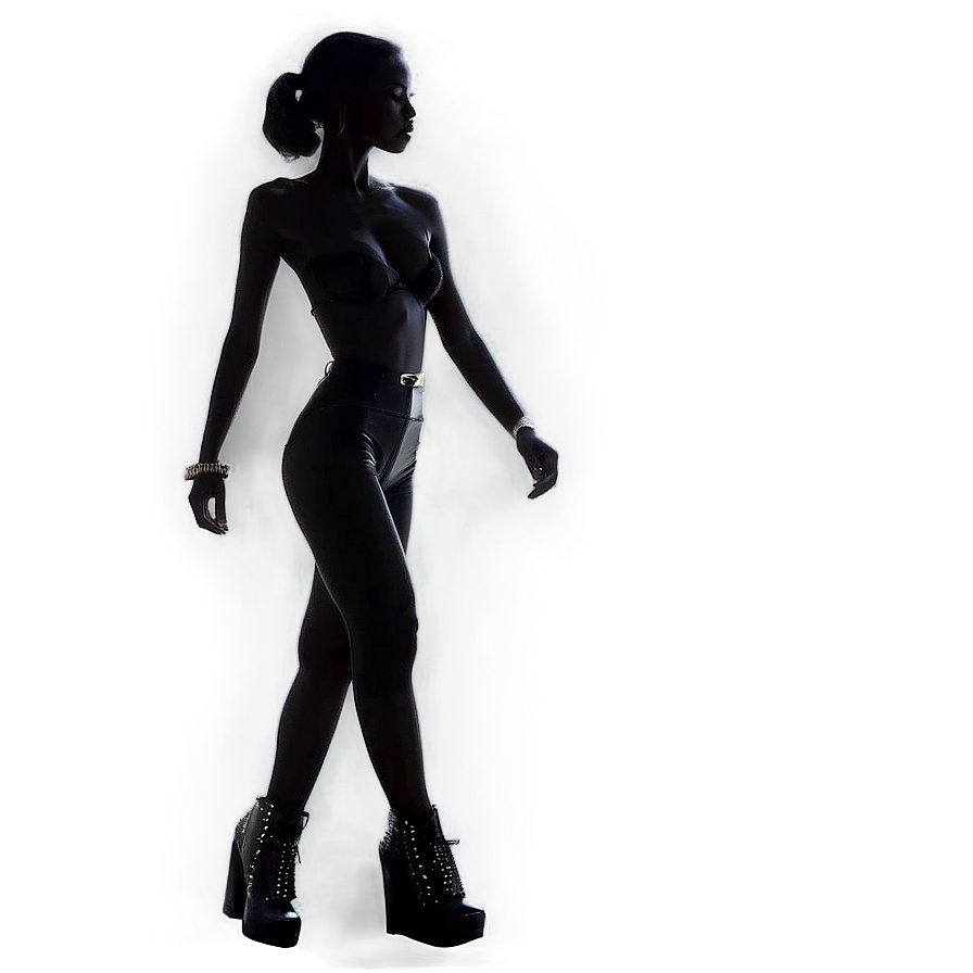 Bold Fashion Model Silhouette Png Vgs PNG Image