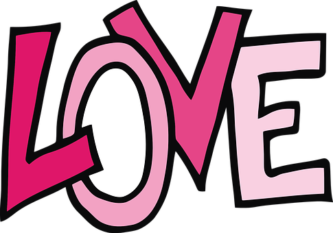 Bold Pink Love Graphic PNG Image