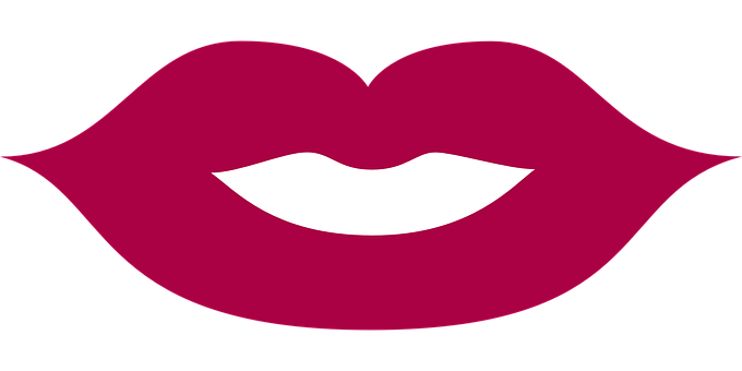 Bold Red Lips Graphic PNG Image