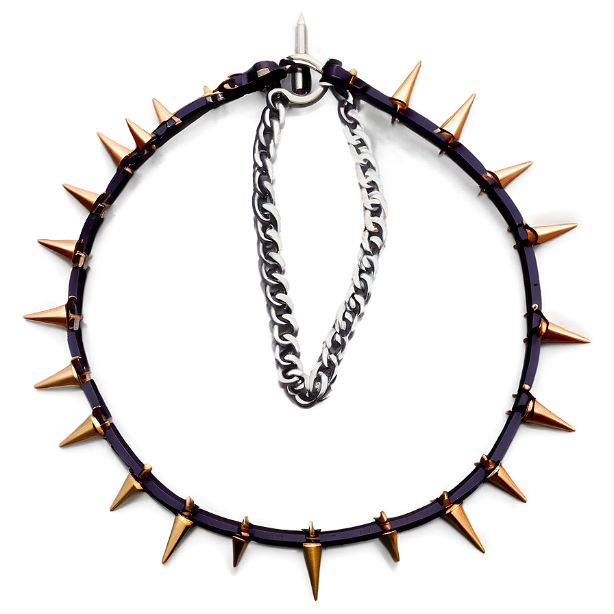 Bold Spiked Choker Fashion Png 06282024 PNG Image